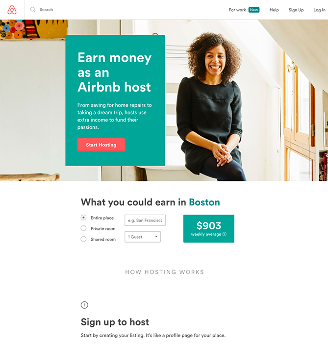 Optimized Landing Pages Example Airbnb