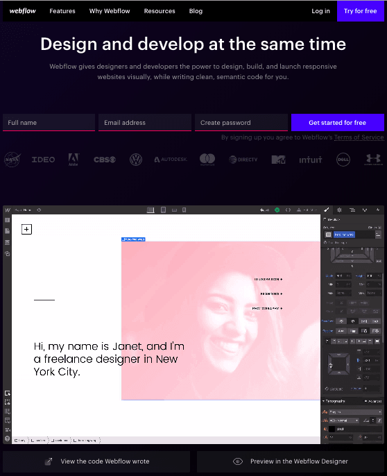 Optimized Landing Pages Example Webflow