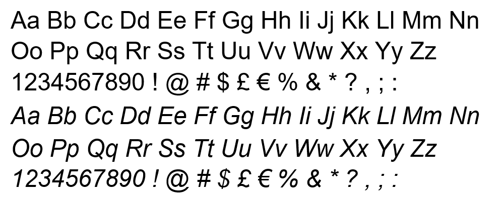 Landing Page Fonts Arial