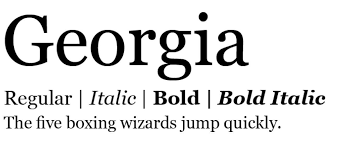 Landing Page Fonts Georgia