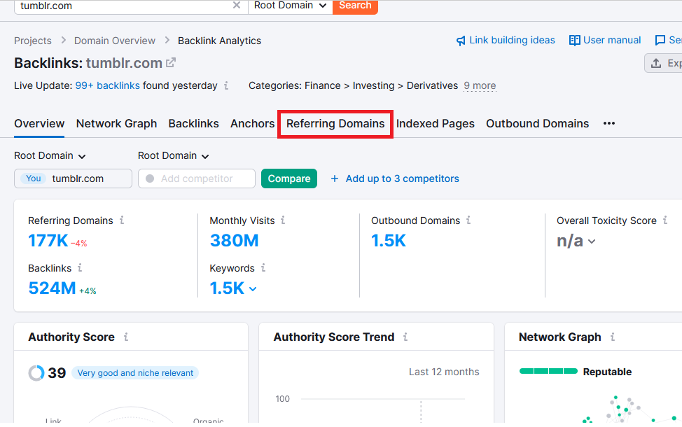 Filter And Export The Referring Domains